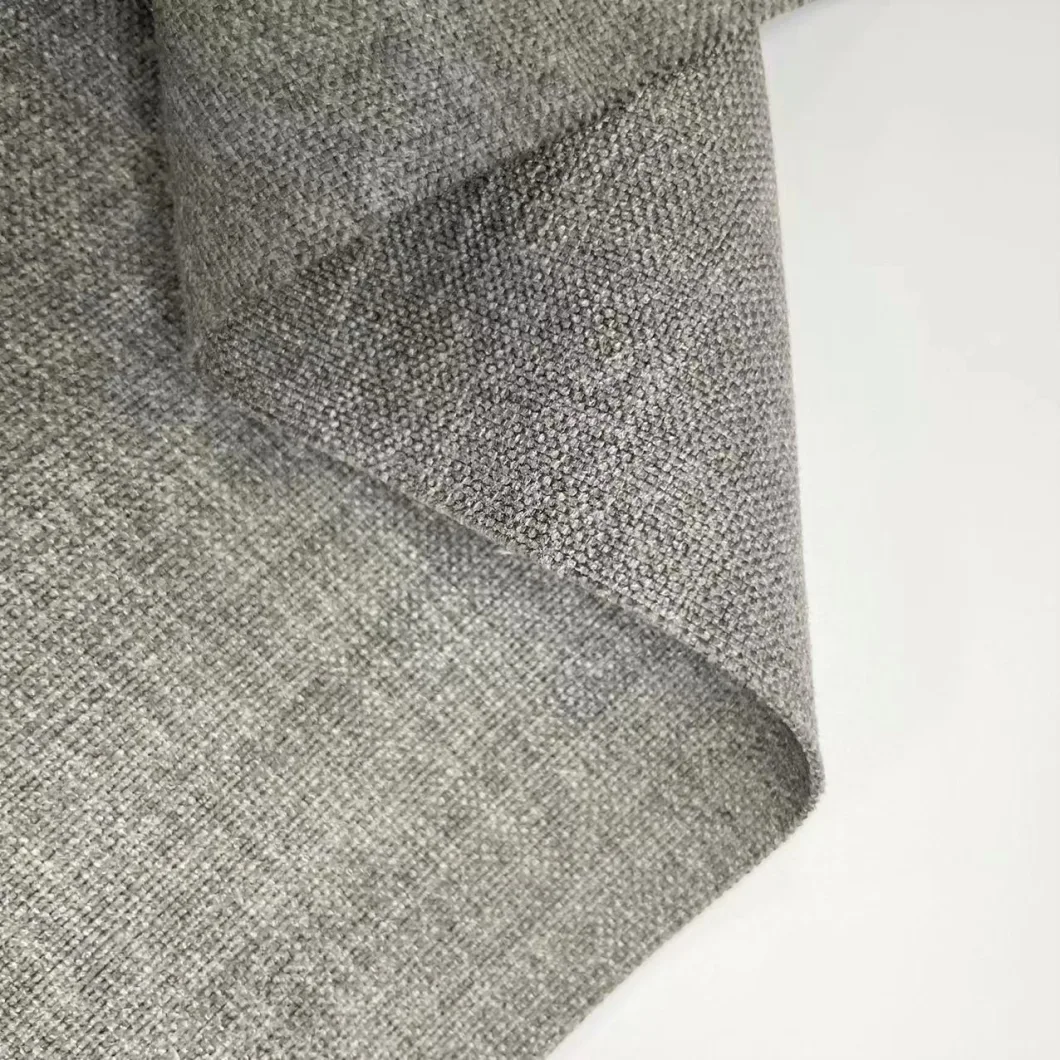 Linen Look Woven Polyester Thermal Insulation Fabric for Curtains