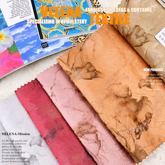 Neue Heimtextilien, weicher Holland-Samt, gefärbt mit Druck und Klebeprägung, Polstermöbel, Sofa, Vorhangstoff, China-Fabrik 9