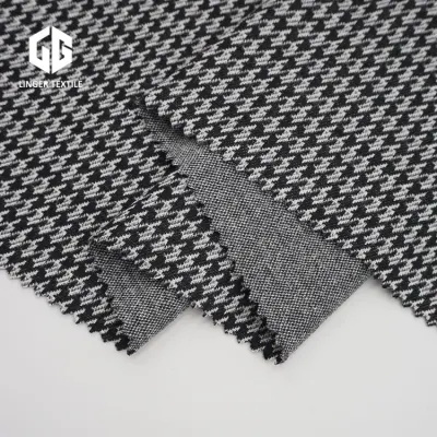 Baumwoll-Nylon-Polyester-Jacquardstoff mit Hahnentrittmuster für Strickkleidung